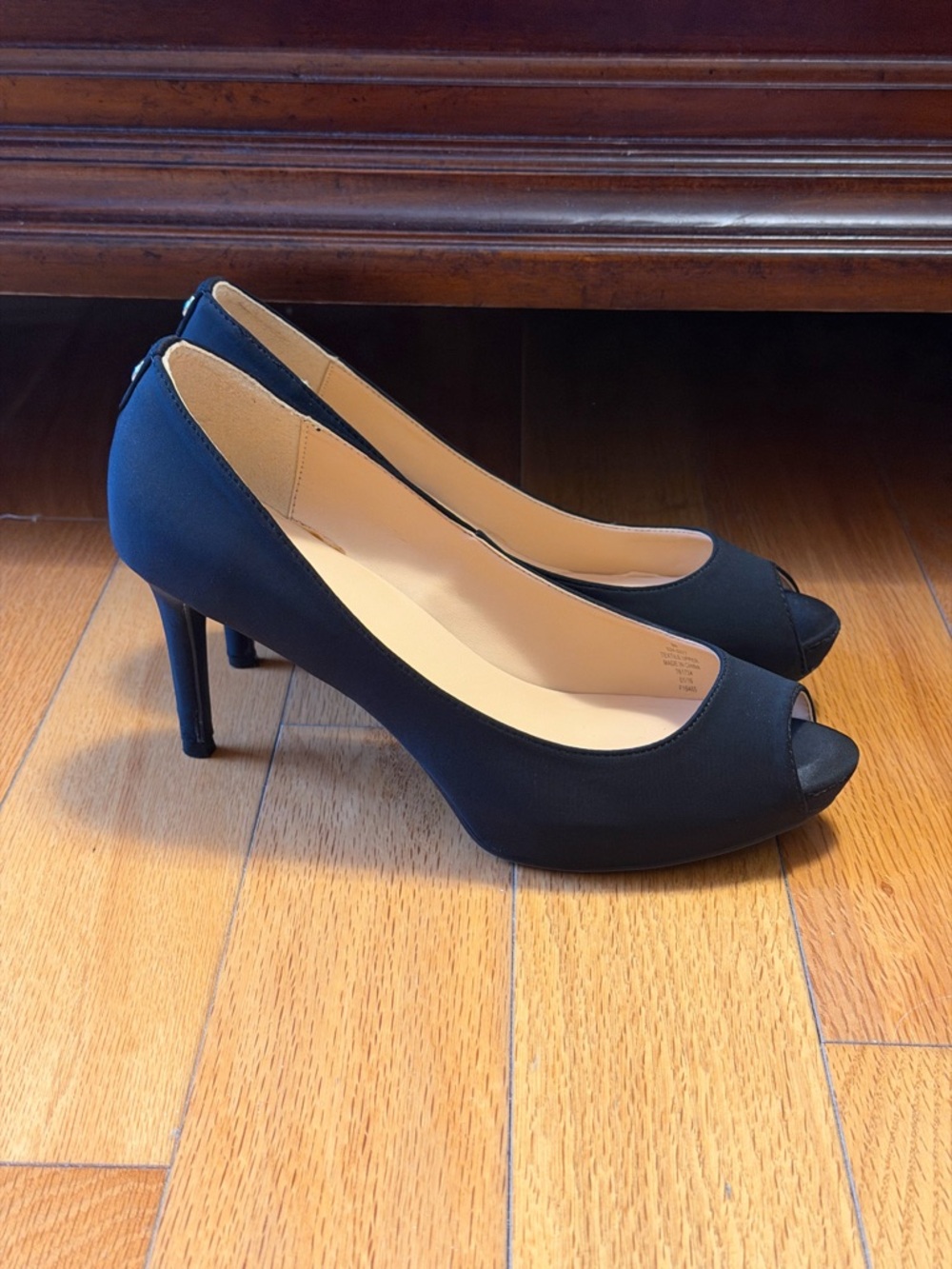 Liz Claiborne Black Peep-Toe Stiletto Pumps